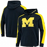 Men's Michigan Wolverines Fanatics Branded Iconic Colorblocked Fleece Pullover Hoodie Navy,baseball caps,new era cap wholesale,wholesale hats